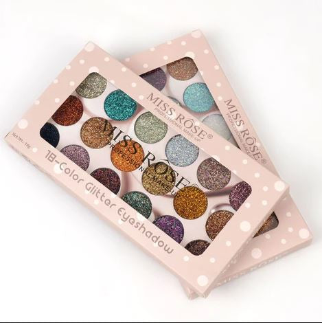 Miss Rose 18-Color Glitter Waterproof Matte Eyeshadow Palette