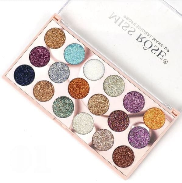 Miss Rose 18-Color Glitter Waterproof Matte Eyeshadow Palette
