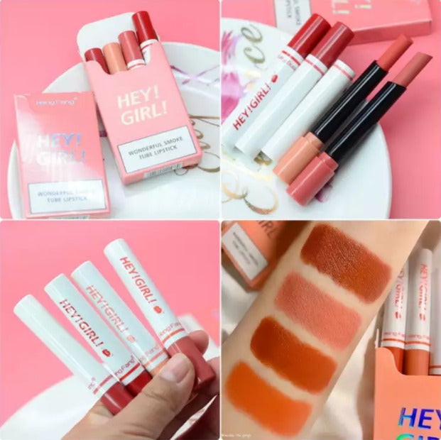 4-in-1 Matte Lipstick Set – Long-Lasting, Non-Sticky & Trendy Lip Color.