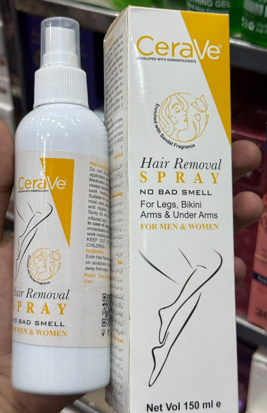 CeraVe Hair Removal Spray – Gentle Depilatory Formula, 150ml