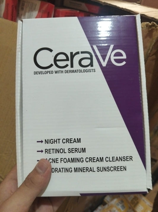 CeraVe 4-in-1 Skincare Kit – Cleanser, Retinol, Night Cream & Sunscreen
