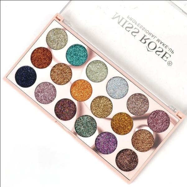 Miss Rose 18-Color Glitter Waterproof Matte Eyeshadow Palette