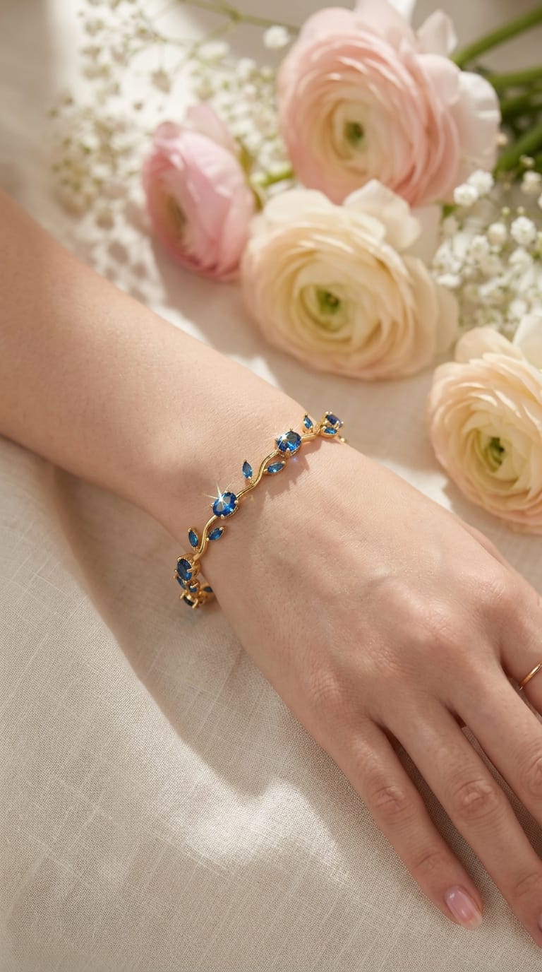 Tulip Flower Bracelet – Golden Stainless Steel Jewelry for Women